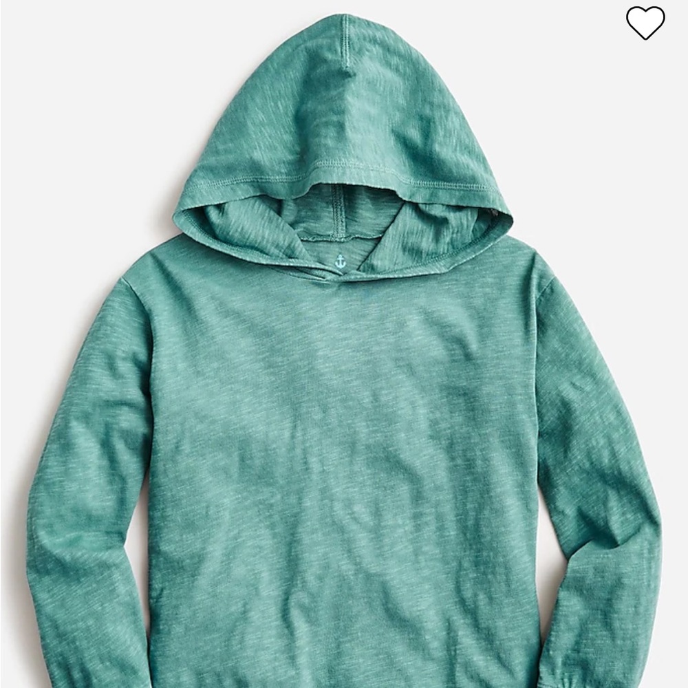 LAST CHANCE NWT JCREW CREWCUTS Garment Dyed Hooded Long Sleeve Tee-Shirt Top S